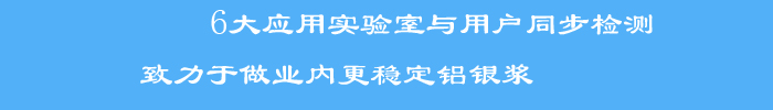 與用戶(hù)同步檢測(cè)標(biāo)準(zhǔn)檢測(cè)方法和檢測(cè)手段，使銀箭產(chǎn)品客戶(hù)滿(mǎn)意度大大提升，被業(yè)界評(píng)為穩(wěn)定鋁銀漿